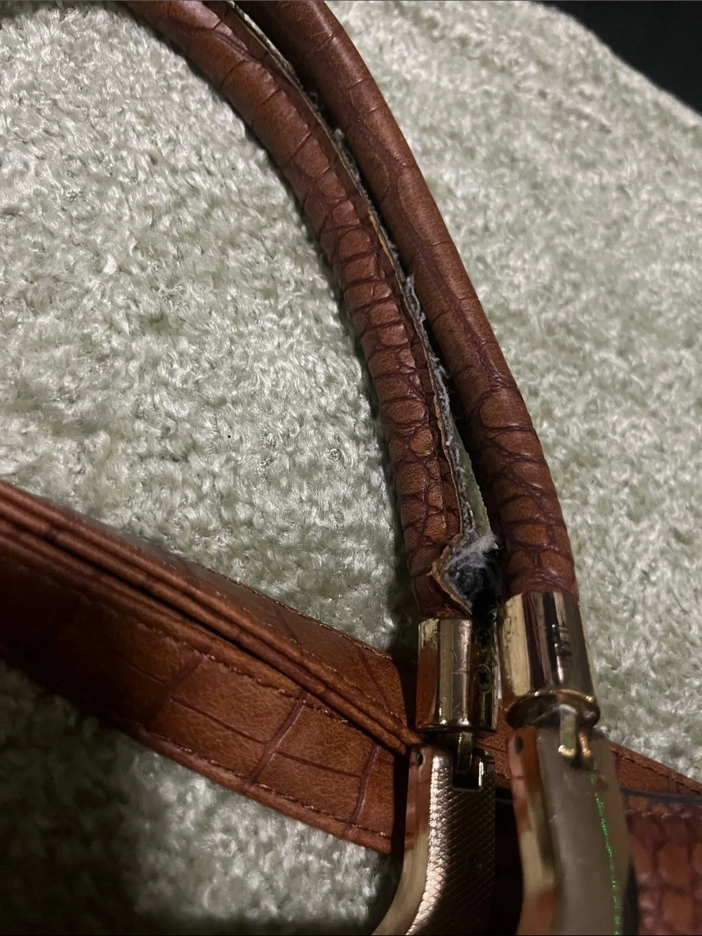 Classic Croc-Embossed Brown Satchel Bag - Versatile Shoulder & Top-Handle